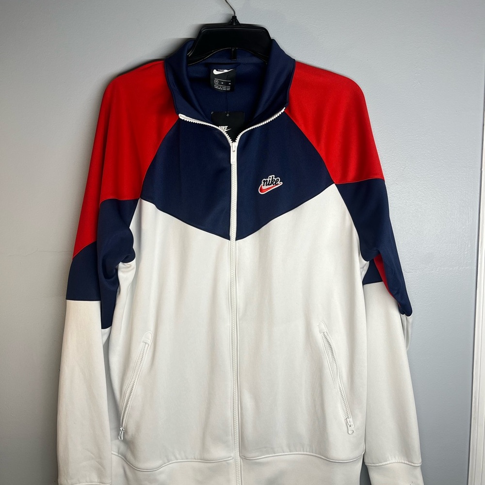 Nike Red White and Blue Zip-Up Jacket Size Medium